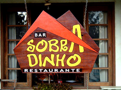 Bar Sobradinho Restaurante - Placa entalhada em madeira cedrinho - 24kg